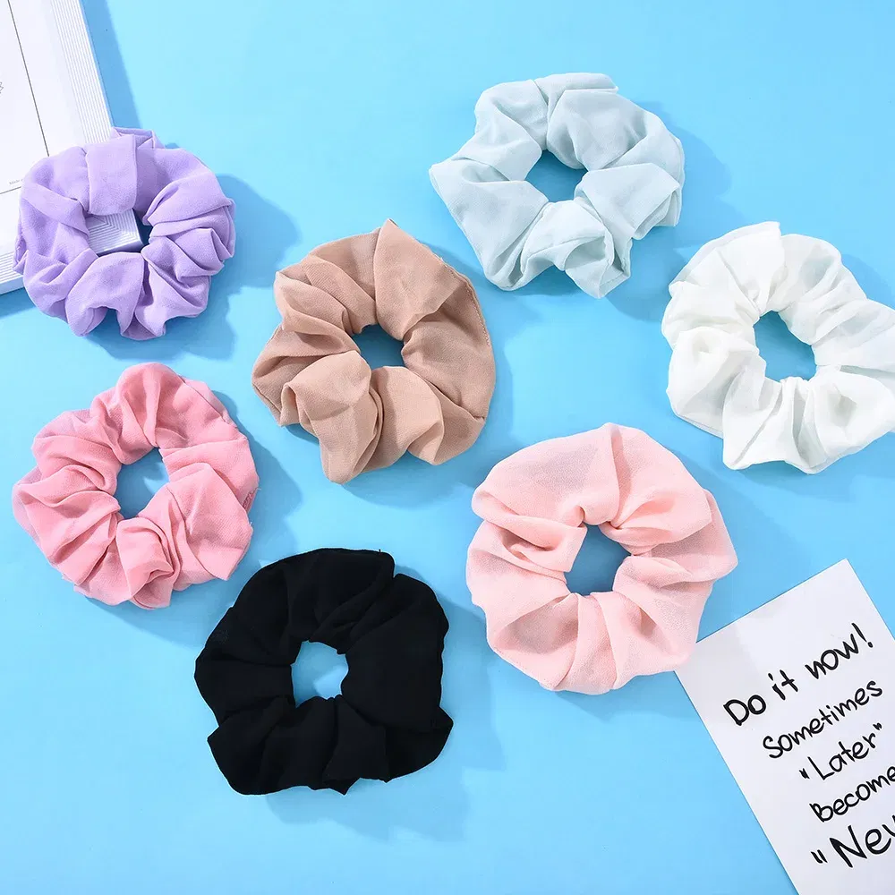 Color: green - Elastic Hair Bands Pure Color Rubber Band Hair Accessories 2022 Gum For Hair Ponytail Rubber Bands Holder Casual Home Headdress