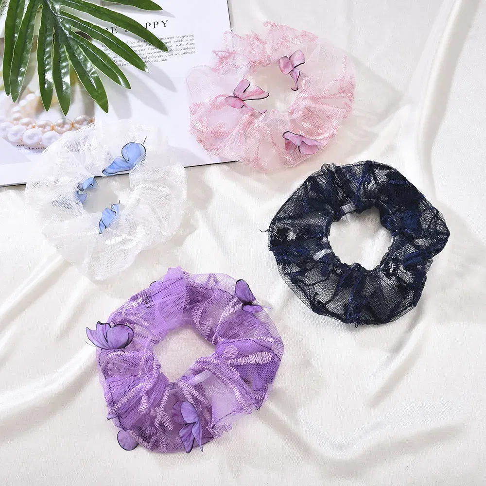 Color: green - Elastic Hair Bands Pure Color Rubber Band Hair Accessories 2022 Gum For Hair Ponytail Rubber Bands Holder Casual Home Headdress