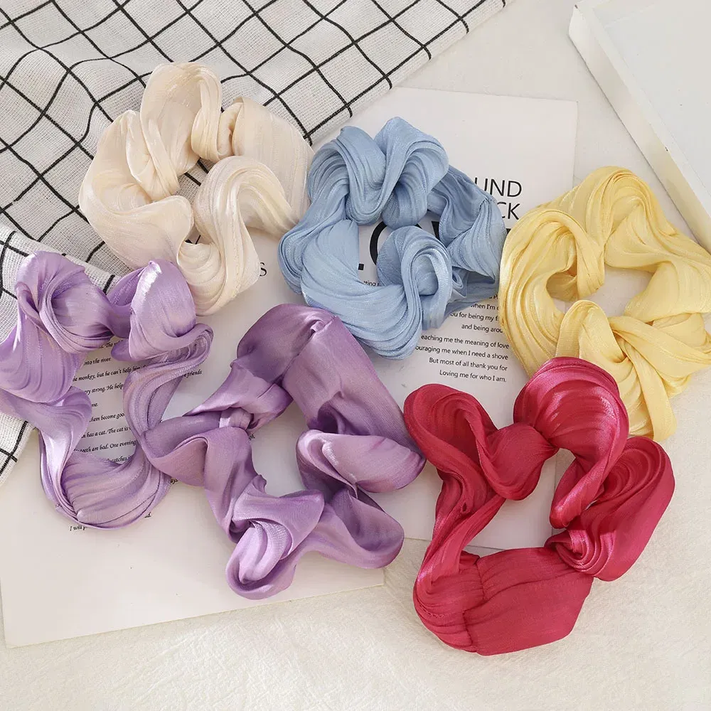 Color: green - Elastic Hair Bands Pure Color Rubber Band Hair Accessories 2022 Gum For Hair Ponytail Rubber Bands Holder Casual Home Headdress