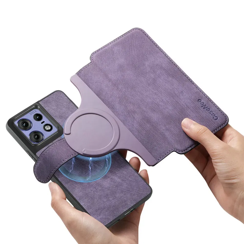 Color: Clear, Material: Cotton - Edge 50 60 Fusion 5G Flip Case For Motorola Edge 60 Pro 2In1 Detachable Leather Wallet Funda Moto Edge 50 Neo 60 Pro S50 Cover