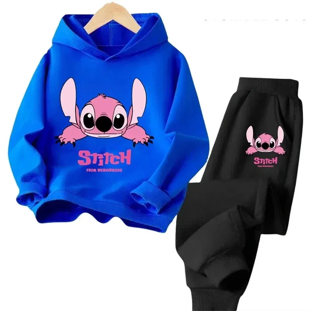 Color: GRAY, Kid Size: 4T - Children Hoodies Stitch Kawaii Fashion Pullover Sweatshirt Anime Trucksuit Manga Cartoons Girls Boy Kids Autumn Casual Clothes