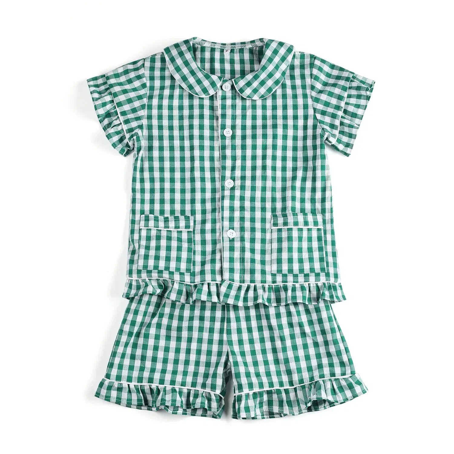 Color: PURPLE, Ships From: CHINA, Kid Size: 2T - Ruffkids 100% Cotton Summer Kids Pajamas Sleepwear Seersucker Striped Matching Pjs Boys Clothes Loungewear Girls Pyjamas Set