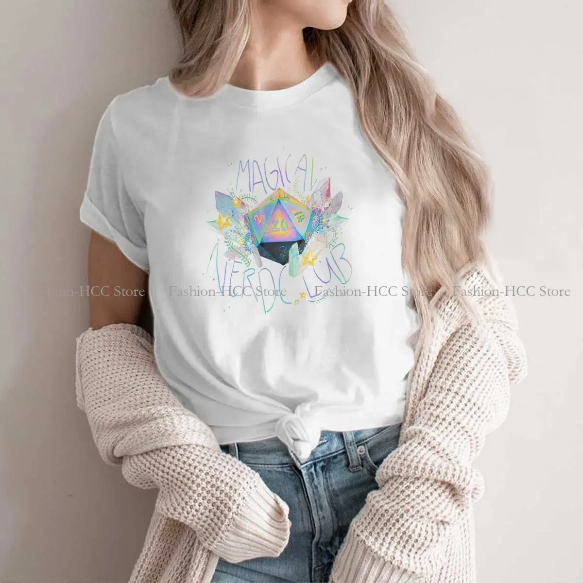 Color: WHITE, Size: XXXL - Magical Nerd Club Style Polyester TShirt DND Game Comfortable Creative Gift Idea T Shirt Stuff