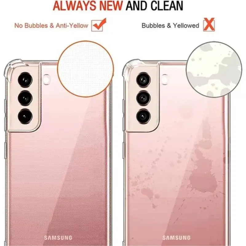 Color: Yellow - Clear Shockproof Case for Samsung Galaxy A16 A36 A25 A35 A55 A15 A54 A34 A14 A24 A05S A73 A53 A33 A23 A13 4G 5G Back Cover