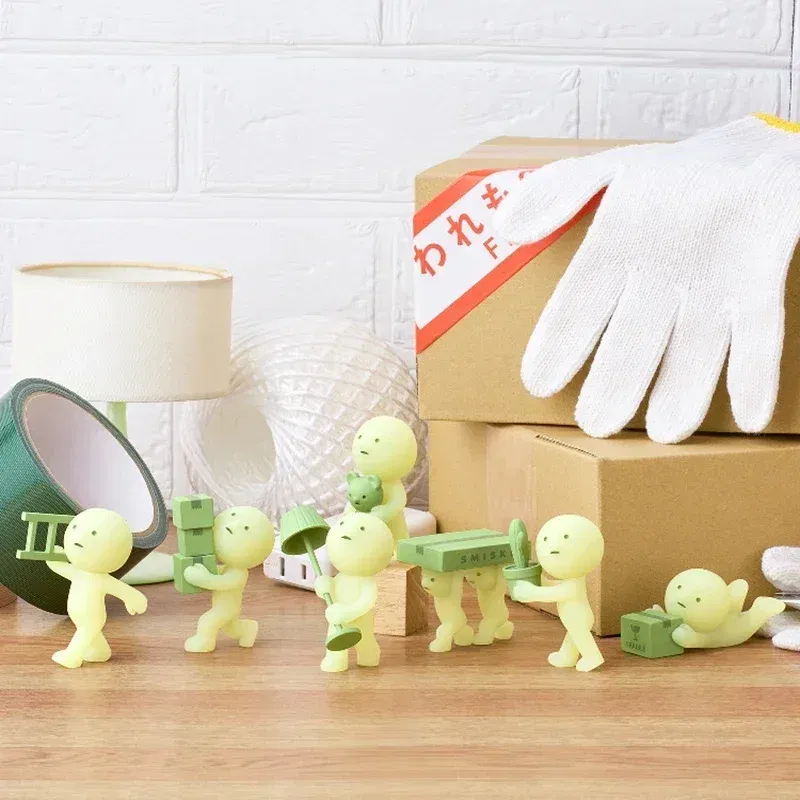 Color: GRAY - Smiski Moving Series Blind Box Internet Celebrity Cute Surprise Creative Night Light Elf Accompanying Doll Decoration Gift