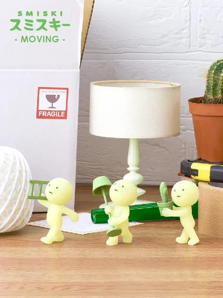 Color: GRAY - Smiski Moving Series Blind Box Internet Celebrity Cute Surprise Creative Night Light Elf Accompanying Doll Decoration Gift