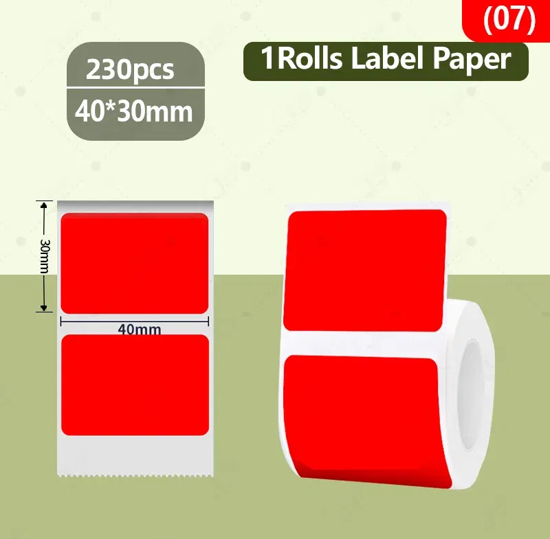 Color: Yellow - NIIMBOT B21/B203/B3S label machine printing paper color label waterproof, oil resistant, tear resistant label