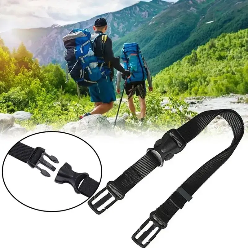 Color: Gold - Adjustable Backpack Chest Strap Outdoor Travel Sternum Harness Webbing Buckled Anti Slip Nylon Bag Belt Backpack Accessories