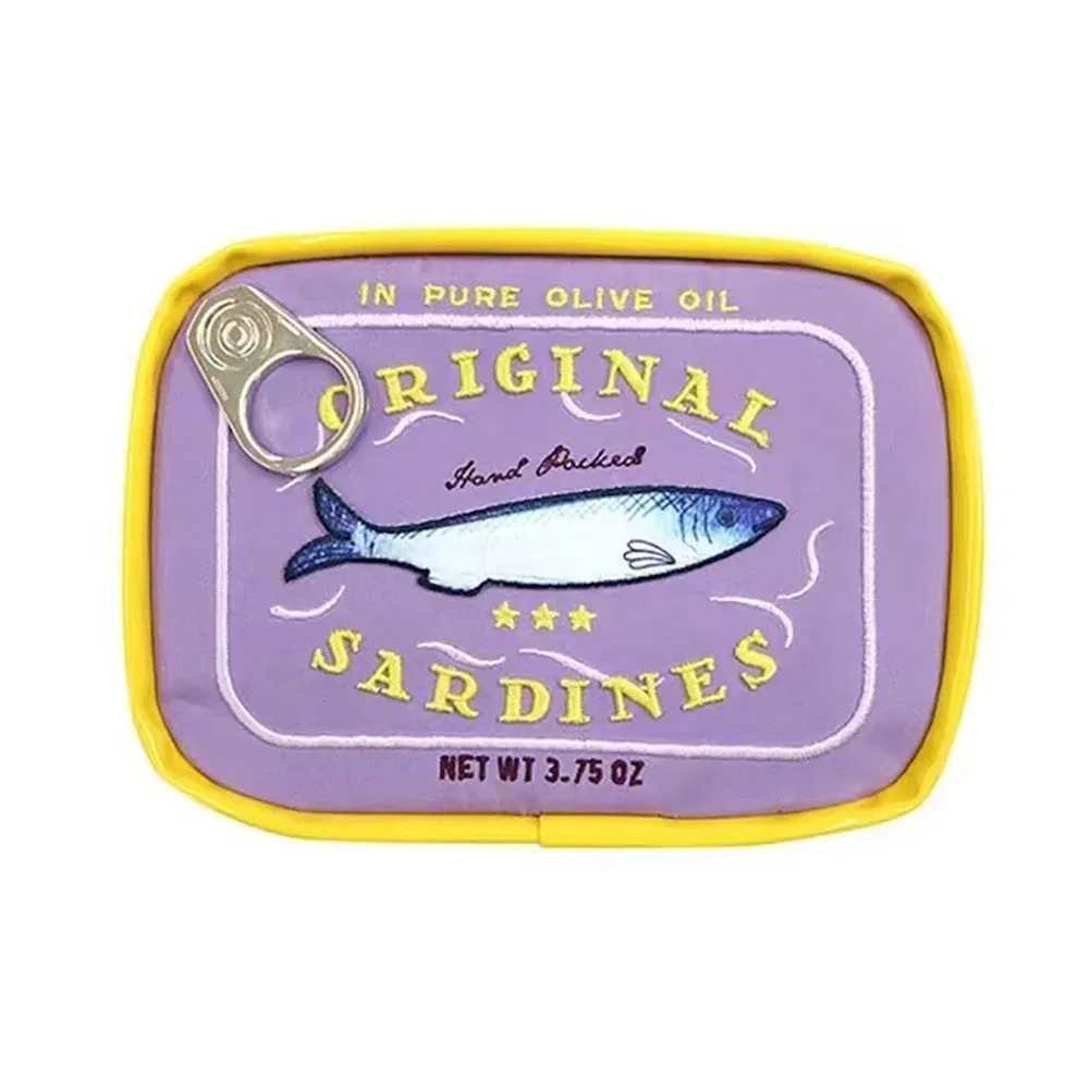 Color: GRAY - Canned Sardines Women Travel Cosmetic Bag Cute Toiletry Bag Creative Portable Fashion Zipper Multi-function for Weekend Vacation