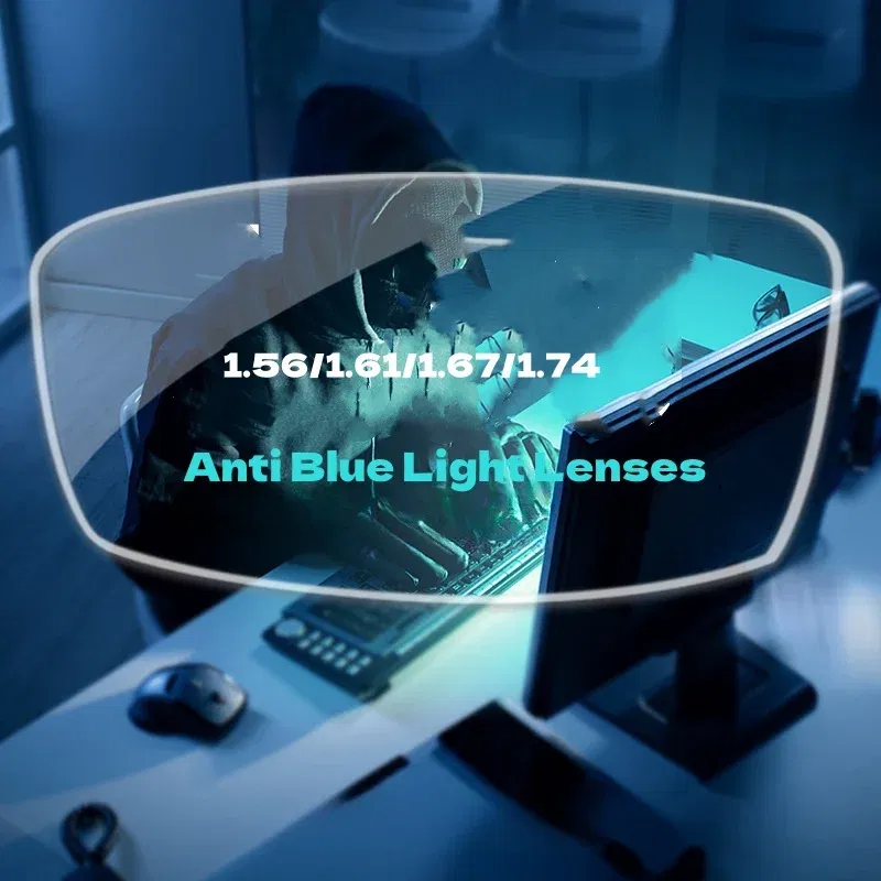Lenses Color: Blue, Ships From: CHINA, Lens Index: 1.74 - Anti Blue Light Lenses 1.56/1.61/1.67/1.74 Optical Prescription Custom For Myopia Hyperopia Astigmatism Bue Light Blocking Lens