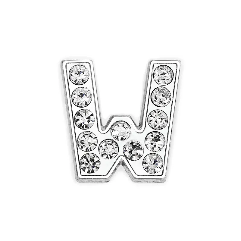 Color: Dark Grey - Rhinestone Slide Letter Charms For Jewelry Making Women Bracelet 8mm Alphabet A-Z Pet Collar Necklace DIY Accessories Gift