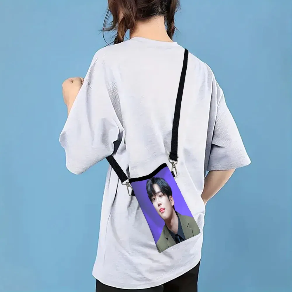 Color: black, Size: Extra Large - SF9 Rowoon Print Phone Bag Adjustable Detachable Strap Designed Women Crossbody Bag Convertible Shoulder Bag3.3