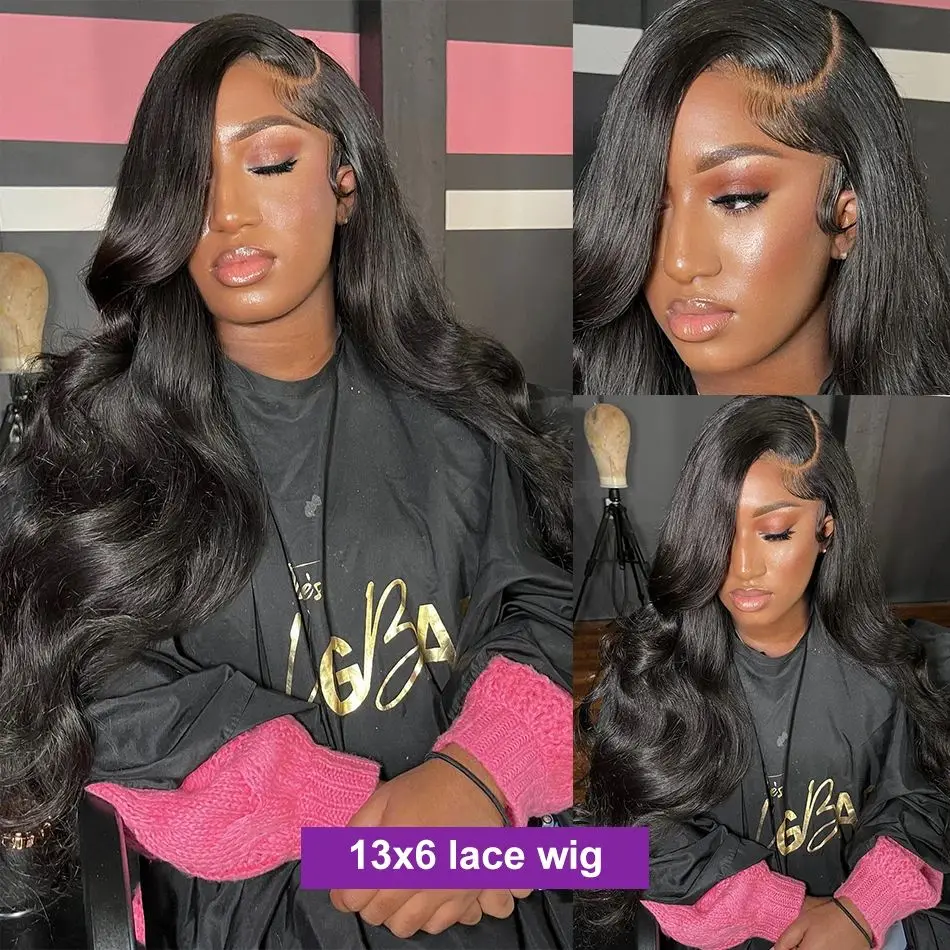 Ships From: CHINA, Stretched Length: 26inches, Density: 180%, Lace Size: 13x6 - Body wave hd transparent lace wig 13x6 human hair For Women choice Pre Plucked 30 40 Inch wavy Frontal brazilian cheap Wigs