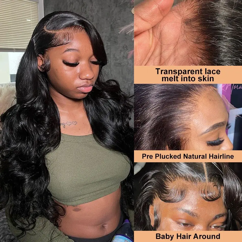 Ships From: CHINA, Stretched Length: 26inches, Density: 180%, Lace Size: 13x6 - Body wave hd transparent lace wig 13x6 human hair For Women choice Pre Plucked 30 40 Inch wavy Frontal brazilian cheap Wigs