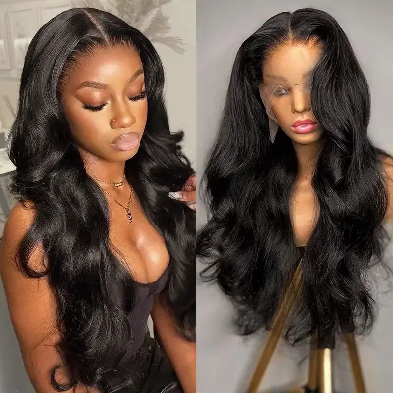 Ships From: CHINA, Stretched Length: 42inches, Density: 180%, Lace Size: 13x4 - Body wave hd transparent lace wig 13x6 human hair For Women choice Pre Plucked 30 40 Inch wavy Frontal brazilian cheap Wigs