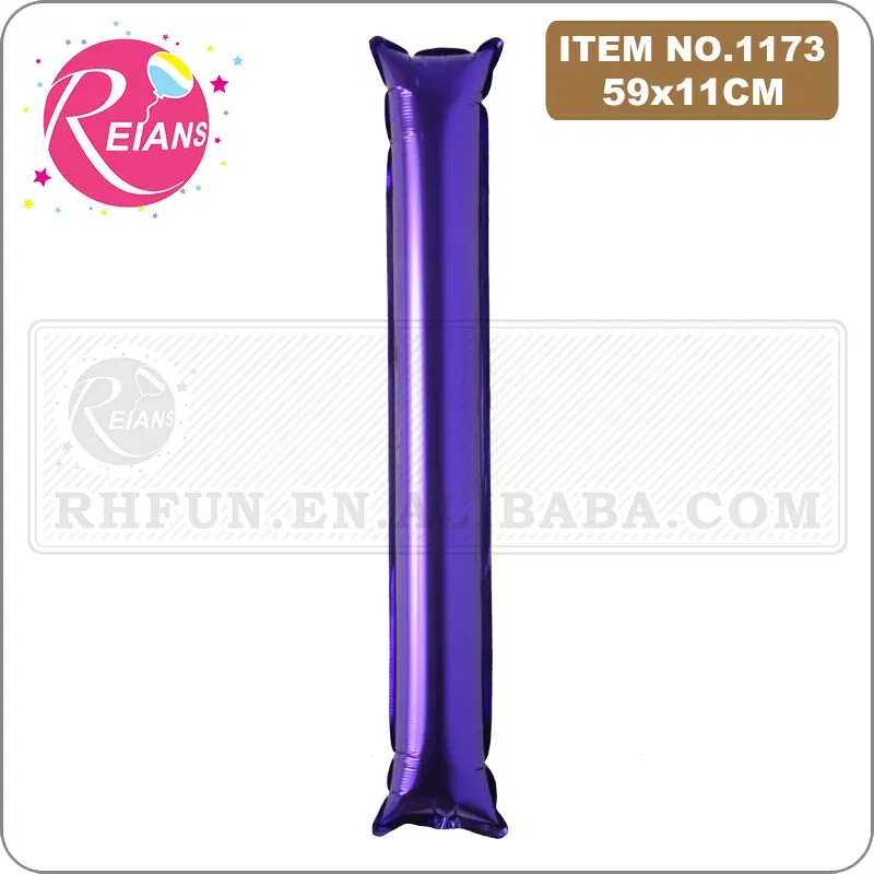 Color: Deep Sapphire, Shape: X - 2pcs/lot Inflatable Balloon Stick Clapper Cheer leading Cheering Party Noise Make Aluminum foil multicolor inflatable Balloon
