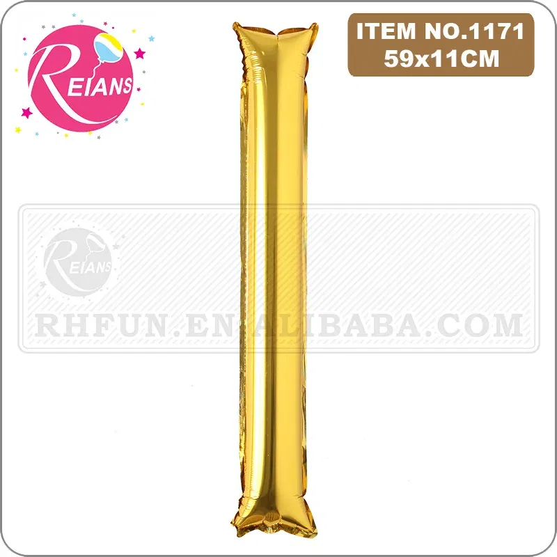 Color: Deep Sapphire, Shape: X - 2pcs/lot Inflatable Balloon Stick Clapper Cheer leading Cheering Party Noise Make Aluminum foil multicolor inflatable Balloon