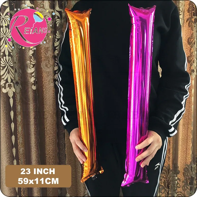 Color: Deep Sapphire, Shape: X - 2pcs/lot Inflatable Balloon Stick Clapper Cheer leading Cheering Party Noise Make Aluminum foil multicolor inflatable Balloon