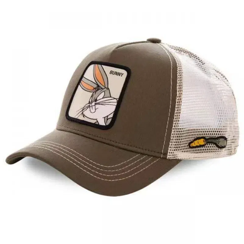Color: LIGHT GRAY - High Quality Disney Styles Anime Cartoon Snapback Cotton Baseball Cap Men Women Hip Hop Dad Mesh Hat Trucker Hat Dropshipping