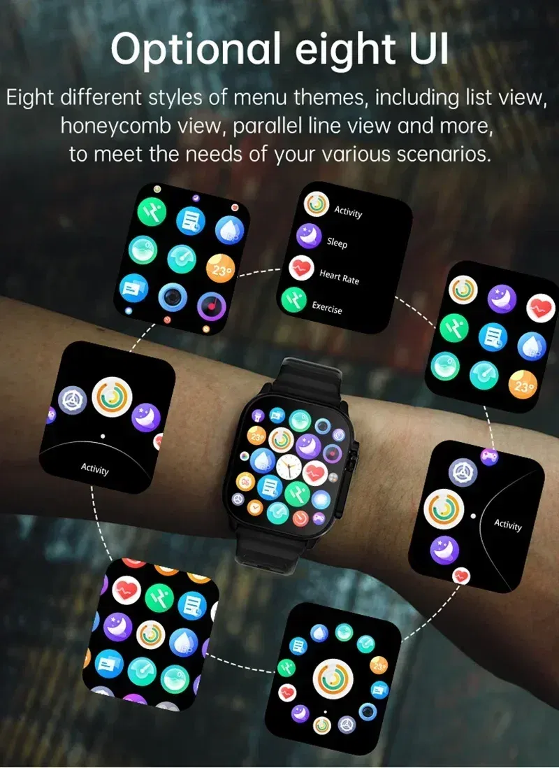 Color: black, Size: L - New Watch T900 U2 Smart Watch 49mm 2024 New NFC Men Women GPS Track Bluetooth Call BT Music Games Wireless Charging Smartwatch