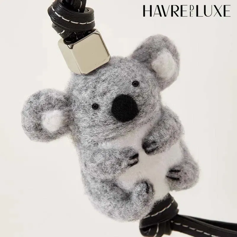 Advanced Animal Charm Wool Felt Handmade Koala Panda Rabbit Pig Deer Sheep Owl Animal Fruit Cute Doll Bags Accessories