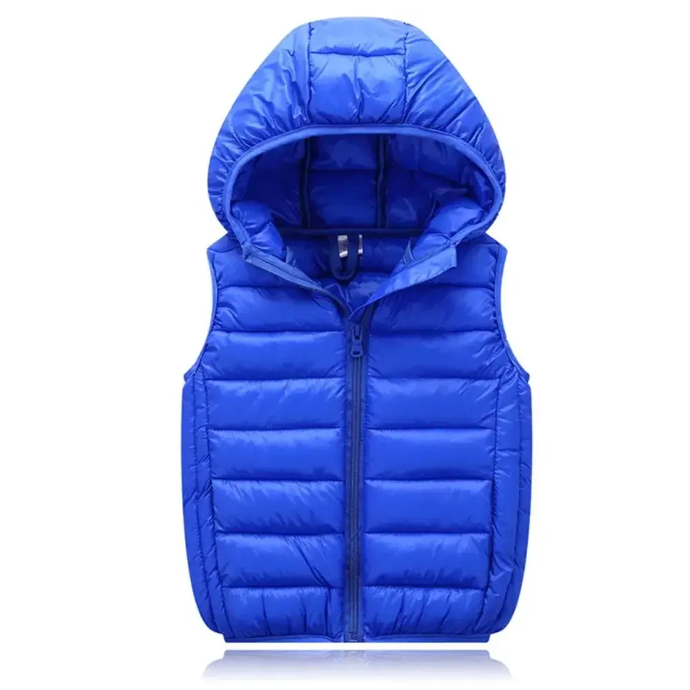 Color: Red, Kid Size: 8T - Fall Solid Waistcoat Children Outerwear Winter Coats Kids Clothes Warm Boys and Girls Hooded Vest for Age 2-12 Years Old
