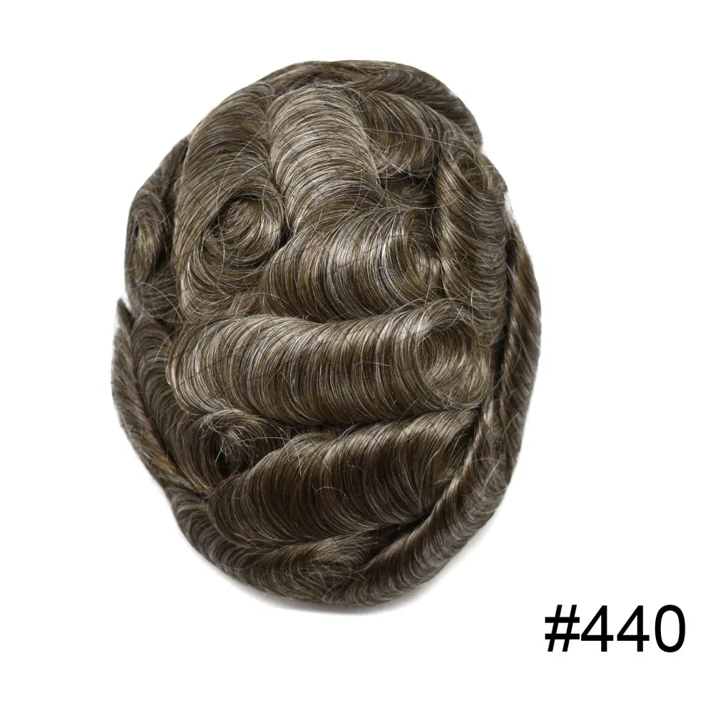 Toupee Color: 440#, Toupee Density: 90%, Length: 6 inches, Ships From: CHINA, Toupee Size: 8x10 - Men Toupee Hair Systems Ultra Thin Skin 0.06MM V-LOOP Capillary Prosthesis Invisible Hairline Real Human HairPieces Hair Units