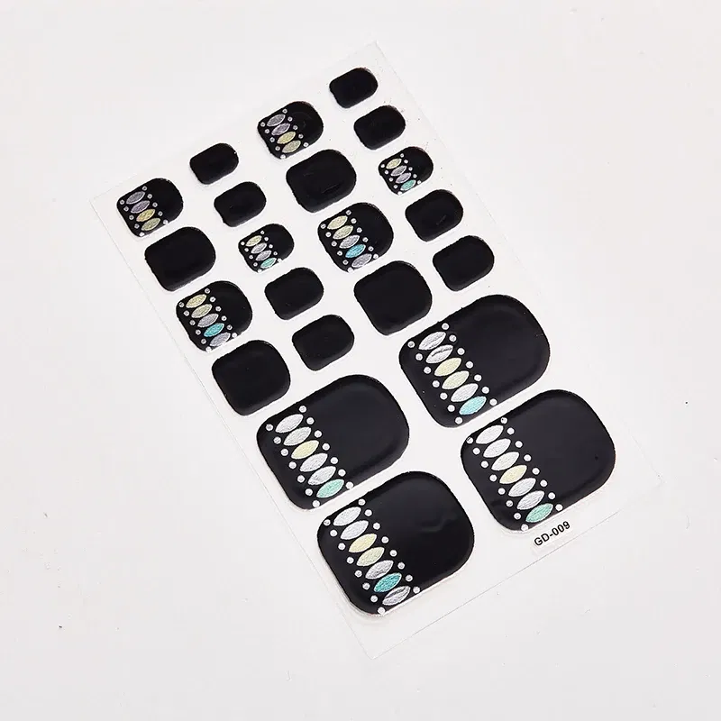 Color: Blue - 22 Tips/Sheet Nail Tape Loveliness Nail Art Stickers Designed Nailart Sticker Nail Strips Designer Nail Decals Nailart Shiny