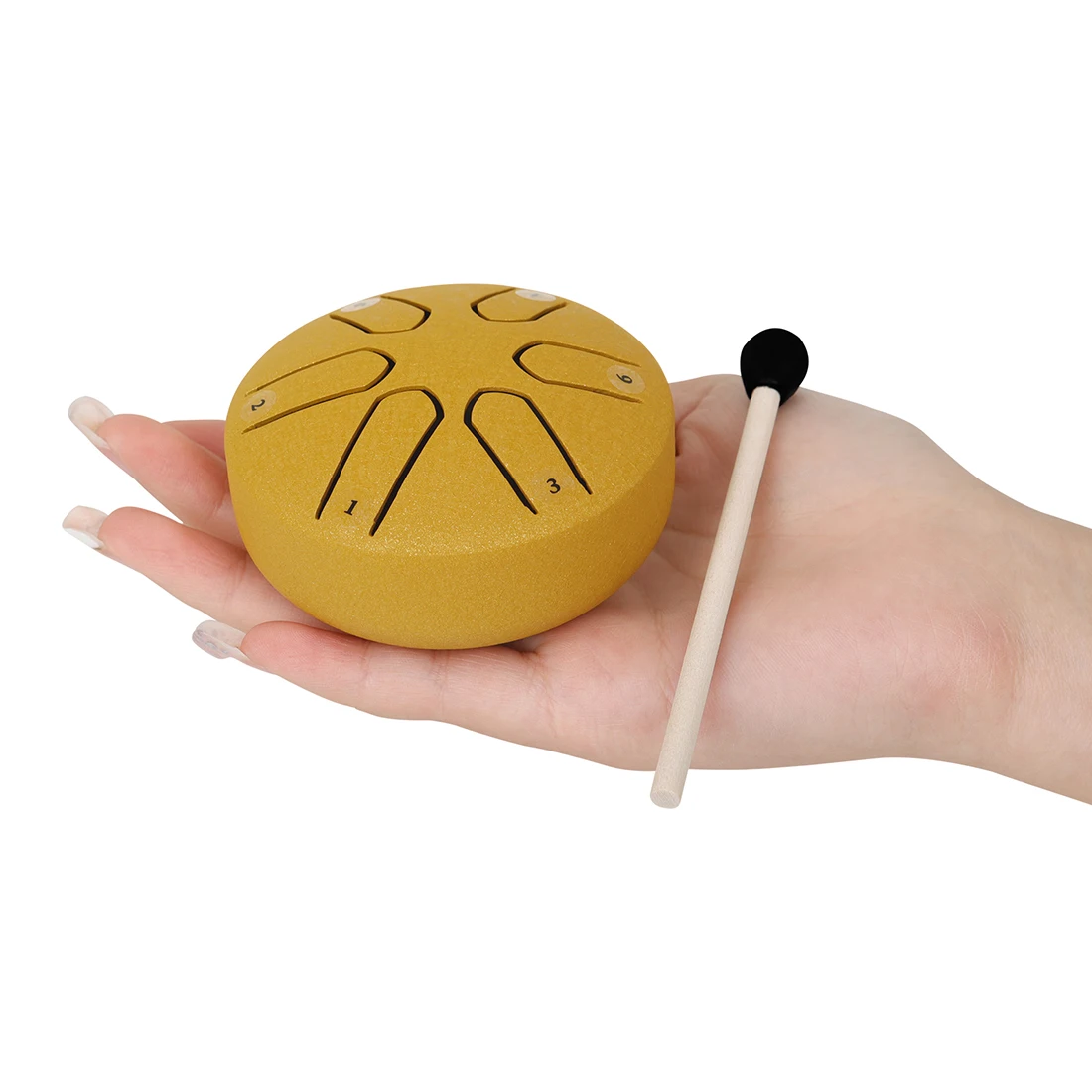 Color: Other - 3 Inch 6-Tone Steel Tongue Drum Mini Hand Pan Drums with Drumsticks Percussion Musical Instruments Drum Accessories