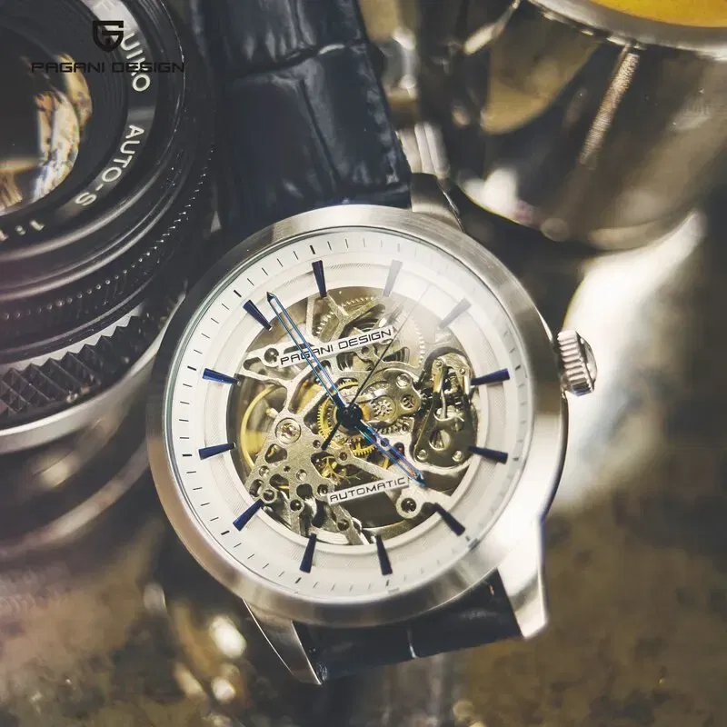 Color: Blue - 2024 PAGANI DESIGN New Men Luxury Automatic Mechanical Watch Stainless Steel Waterproof Sports Leather Watch Relogio Masculino