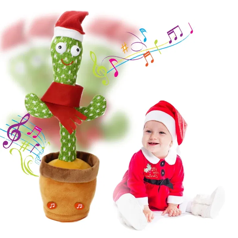 Color: GRAY - Sunshine Cactu Children's Electronic Plush Toy Dancing and Talking Cactu Children's Birthday Party Christmas Gift with 120 Songs