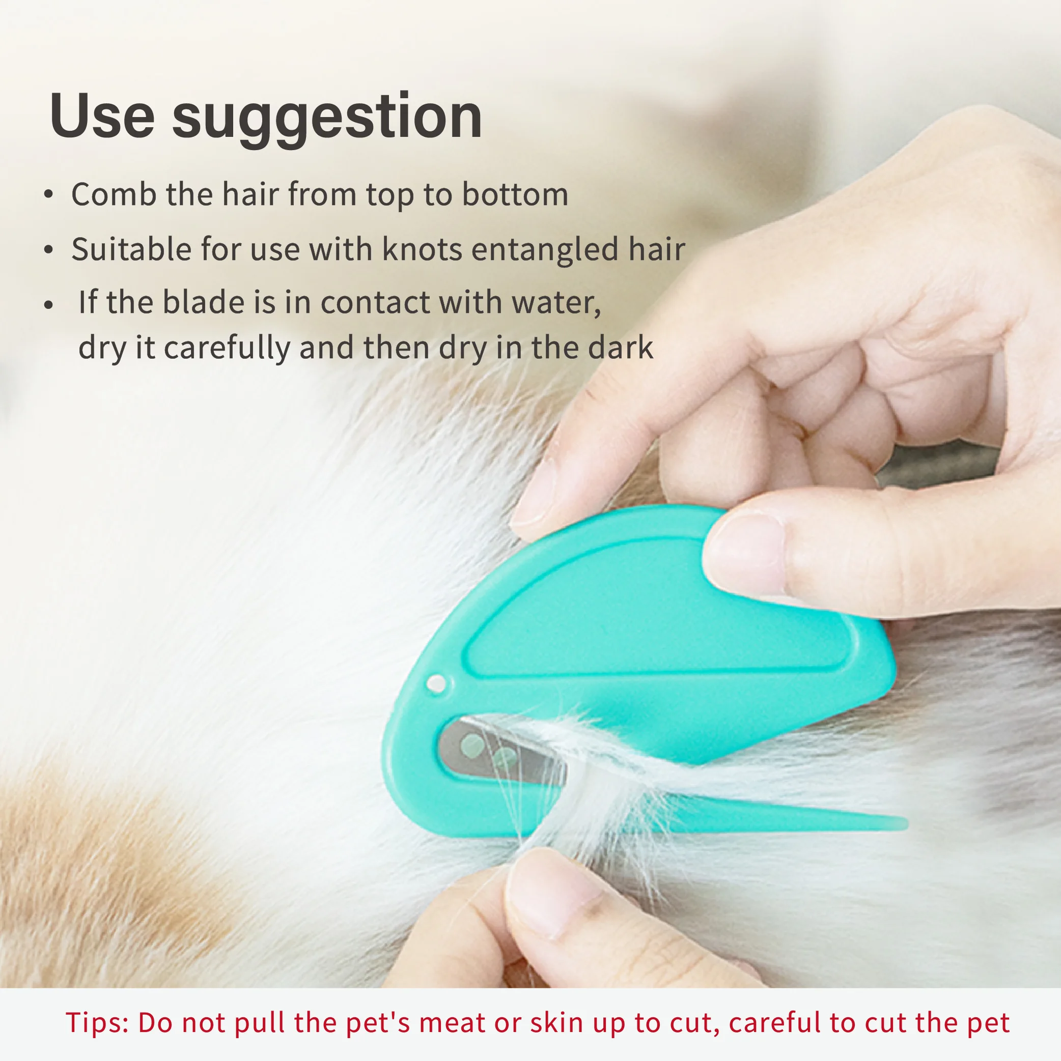 Color: Yellow, Size: S - Grooming Pet Hair Knot  Knife Trim Shedding Dog Unknot Stainless Effectively Safe Cat Accessories