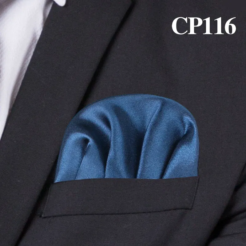 Color: Beige - Fashion Solid Silk Satin Handkerchief Candy Color Suits Pocket Square For Men Business Chest Towel Hanky Suit Napkin Hankies