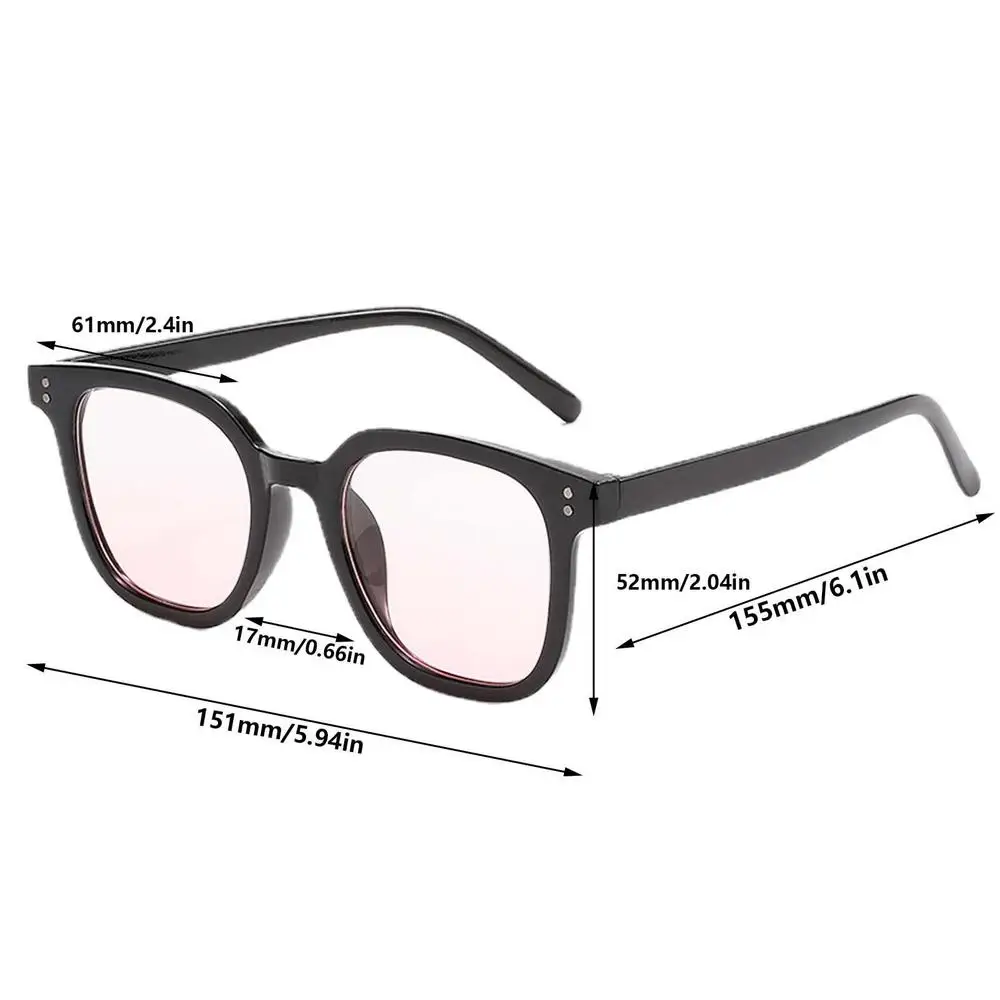 Color: Red, Ships From: CHINA - Powder Blusher Glasses Korean Oversized Gradual Pink Sunglasses Fashion Computer Goggle Women's Gift Blue Light Blocking Glasses