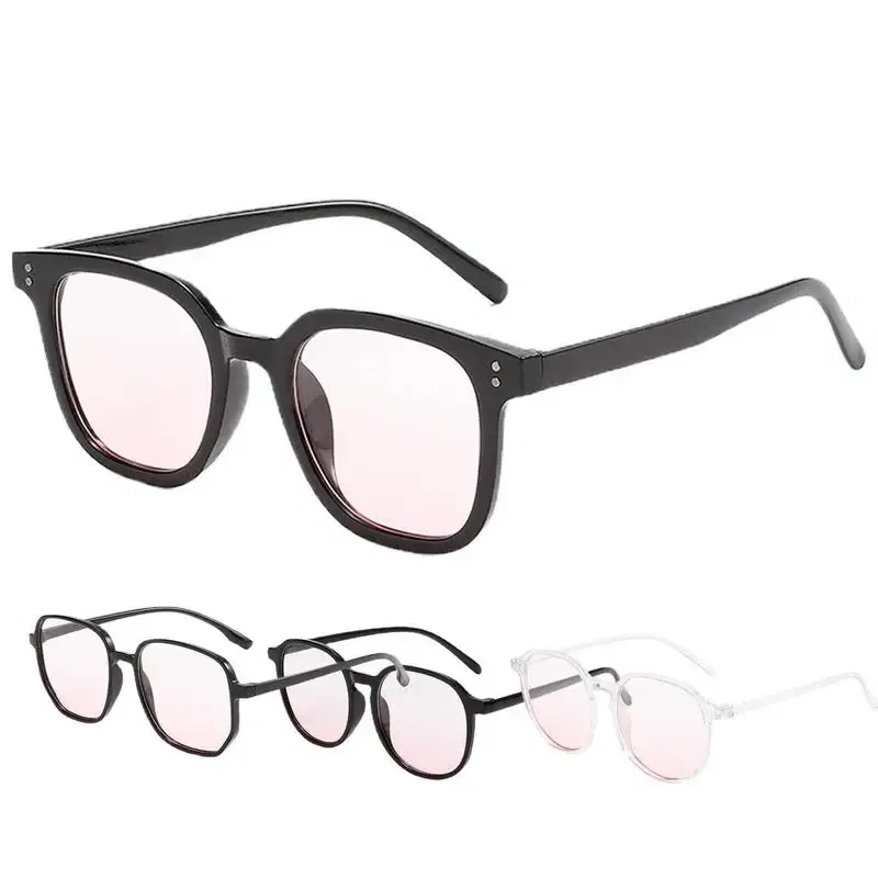 Color: Red, Ships From: CHINA - Powder Blusher Glasses Korean Oversized Gradual Pink Sunglasses Fashion Computer Goggle Women's Gift Blue Light Blocking Glasses