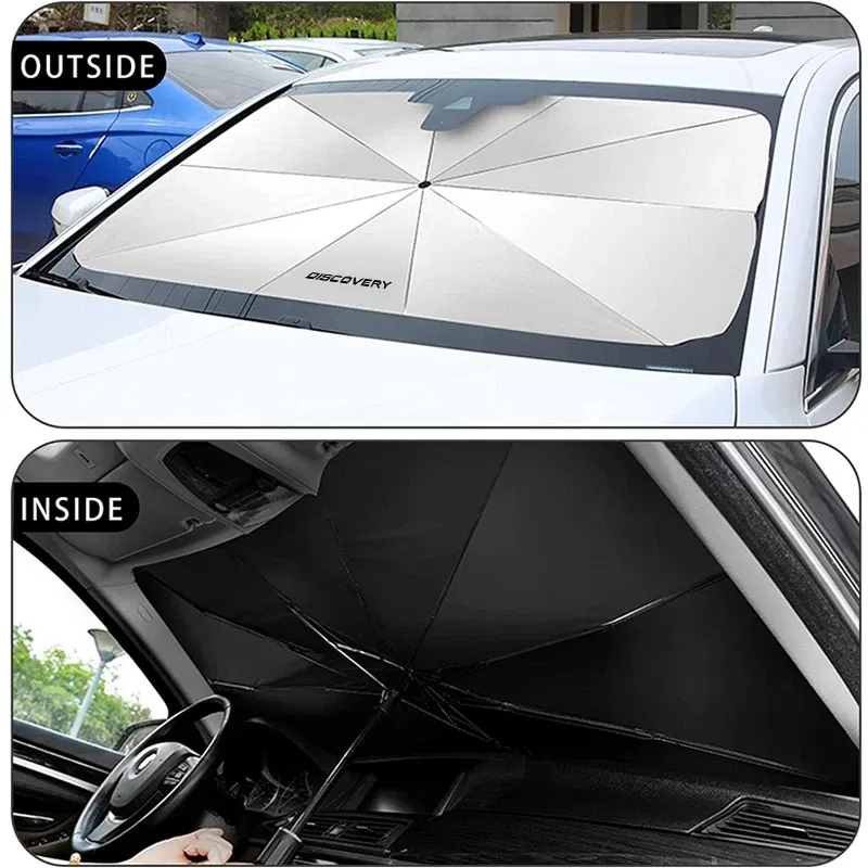 Color: Gold - Car Windshield Sunshade Umbrella Car Front Shading For Land Rover Discovery 3 4 2 Freelander Evoque Velar Autogiography SVR