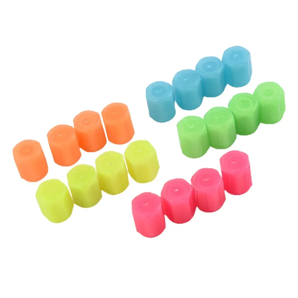 Color: MULTI, Ships From: CHINA - 4 PCS/Set Valve Covers Yellow Blue High-quality Luminous Bike Tire Valve Stem Cap Car Tire Valve Cap Orange Pink