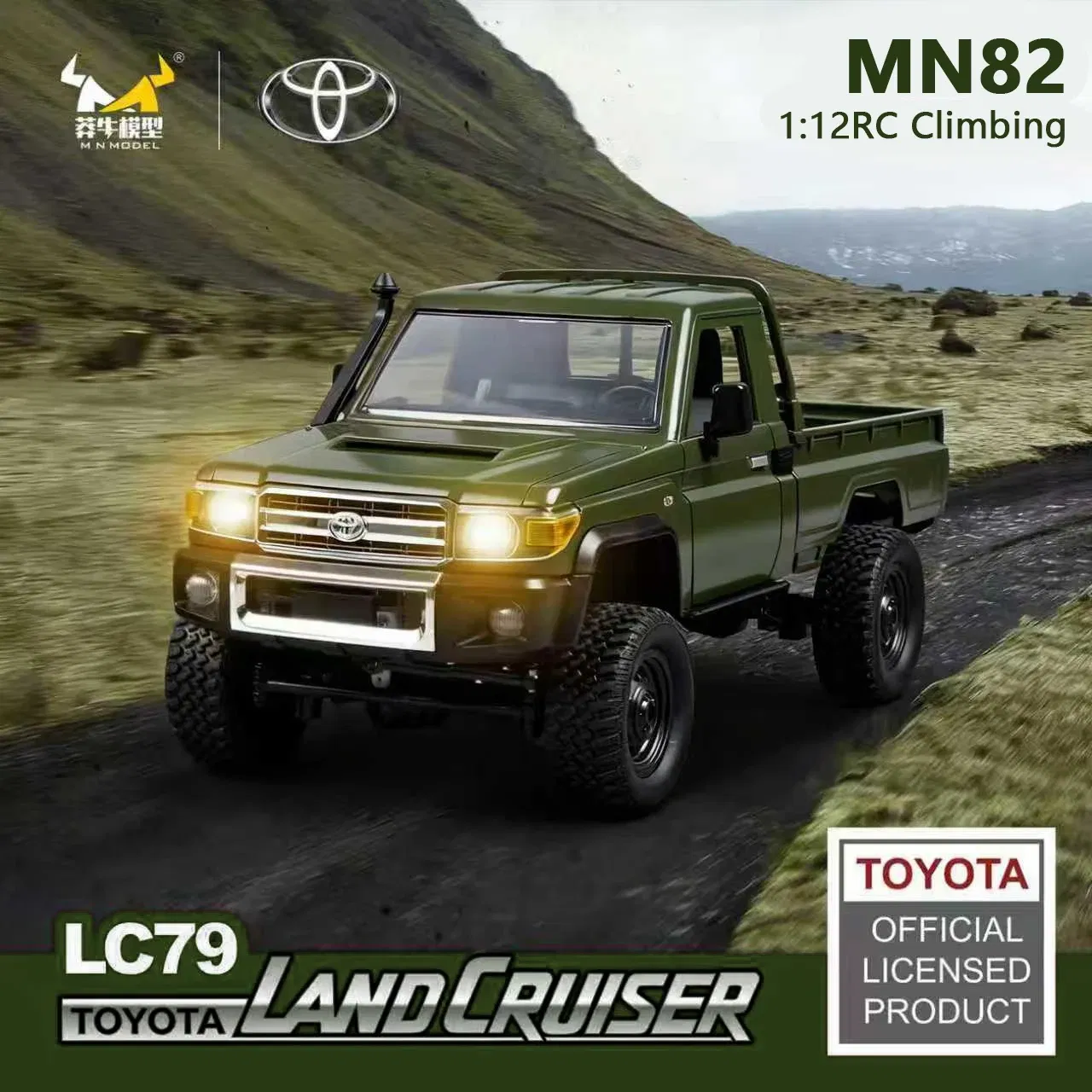 Color: Chocolate - MN MODEL 1/12 4x4 2.4G Remote Control Climbing Car Professional LC79 Truck Off-road Vehicle Rock Crawler All Terrain Pickup Toy