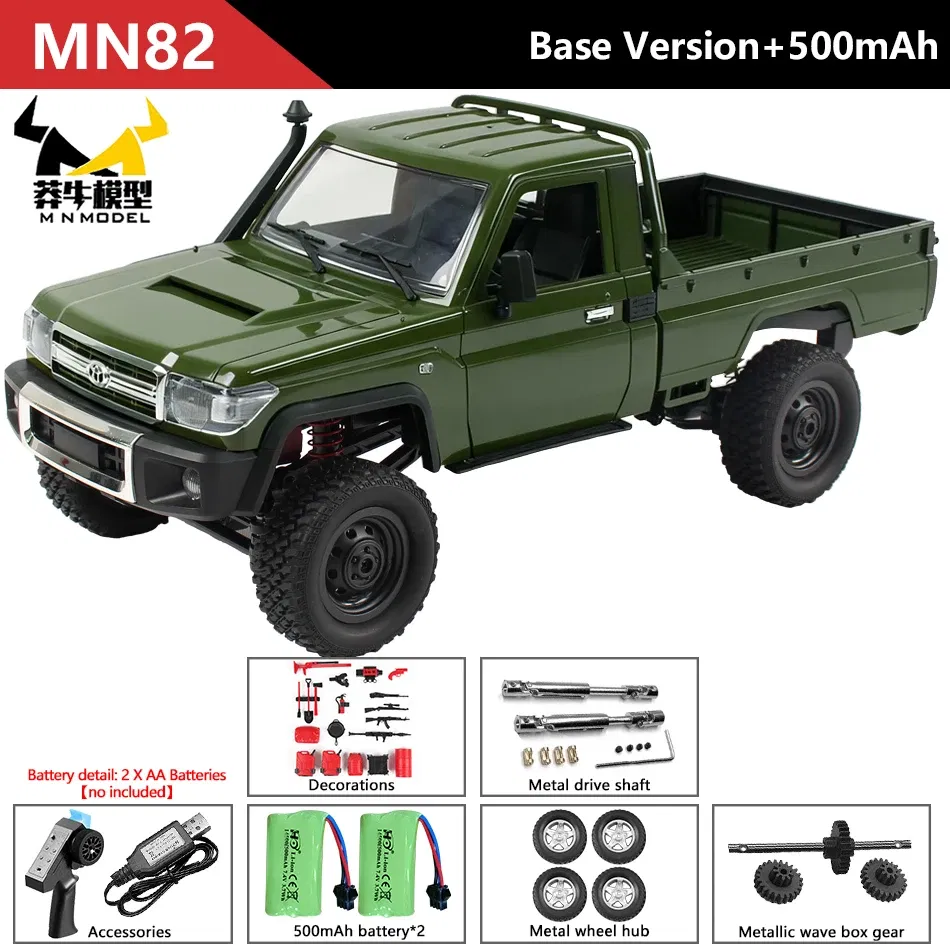 Color: Chocolate - MN MODEL 1/12 4x4 2.4G Remote Control Climbing Car Professional LC79 Truck Off-road Vehicle Rock Crawler All Terrain Pickup Toy