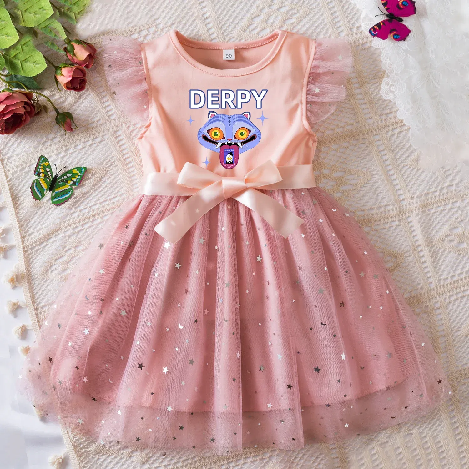 Color: Pink, Size: One Size, Height: 164 - KPop Demon Hunters Girls Dress Kids Party Halloween Carnival Birthday Party Clothes Princess Tutu Dresses Costume Children Gift