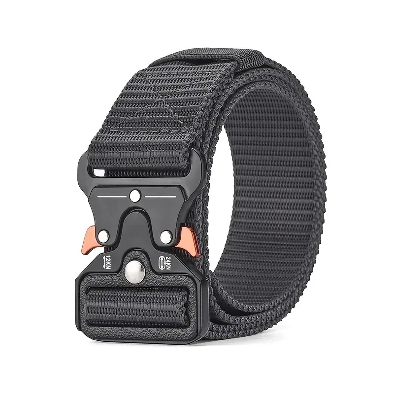 Color: GRAY, Belt Length: 125cm - Men's Belt Outdoor Multi Function Belt High Quality Canvas For Nylon Male Luxury Belts Women's Sports Jeans Belt Neutral Belts