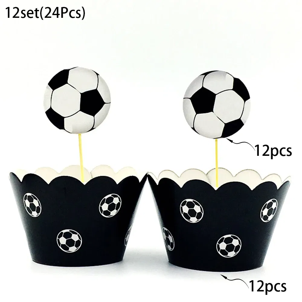 Color: DARK GRAY - Soccer Cake Decorations Soccer Birthday Party Supplies Soccer Ball Cupcake Topper