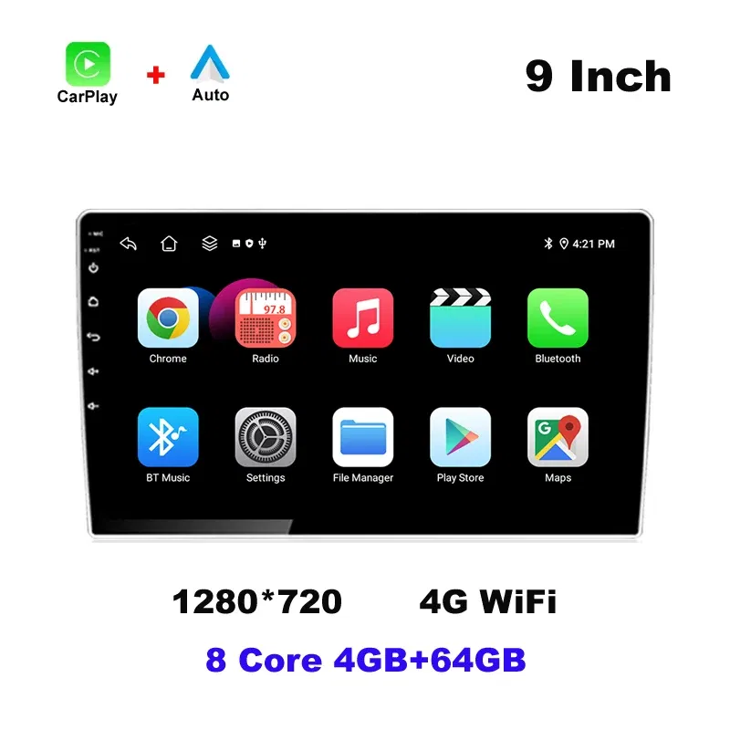 Color: Orange, Ships From: CHINA - 2 Din Car Radio Carplay 1280*720 Android Auto Universal Multimedia Player GPS WIFI Autoradio Stereo Video System AHD Camera