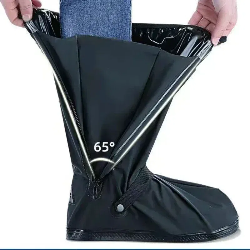 Color: black, Size: M - Recycling rain boot cover anti-slip boot cover Unisex bicycle shoes rain and snow day protective cover