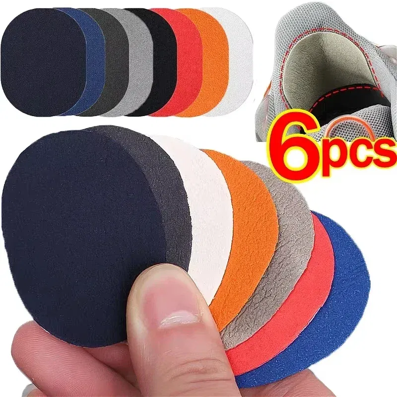Color: Brown - 6pcs Heel Wear Repair Shoe Patch Stickers Unisex Anti-Wear Heel Protector Adhesive Patch Repair Shoes Heel Sneakers Protector