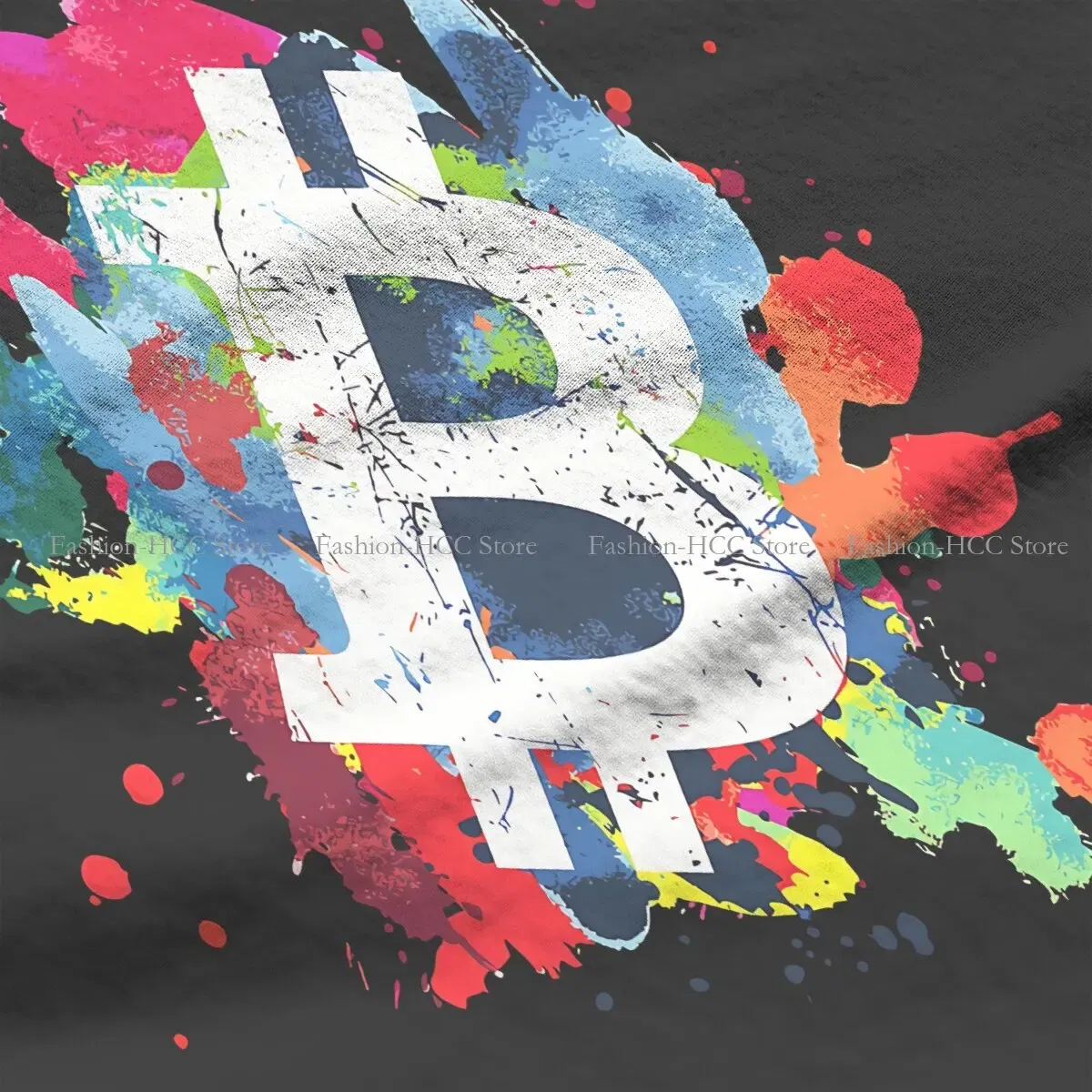Color: black, Size: M - Bitcoin Polyester TShirts Art Personalize Men's T Shirt Funny Clothing