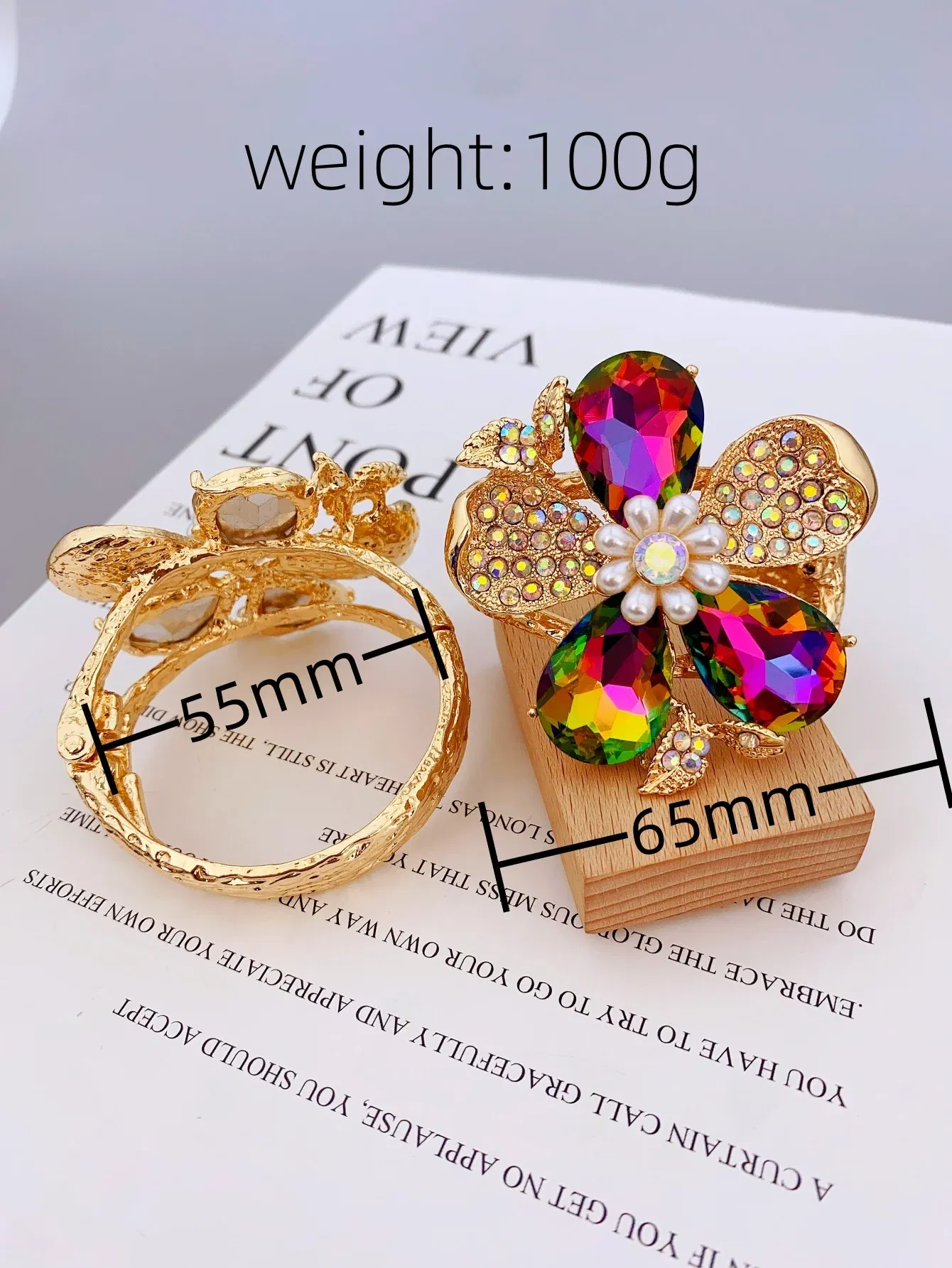 Metal Color: ROSE GOLD COLOR - Exaggerated Zinc Alloy Flower Bracelet for Women in Various Occasions bracelets for women