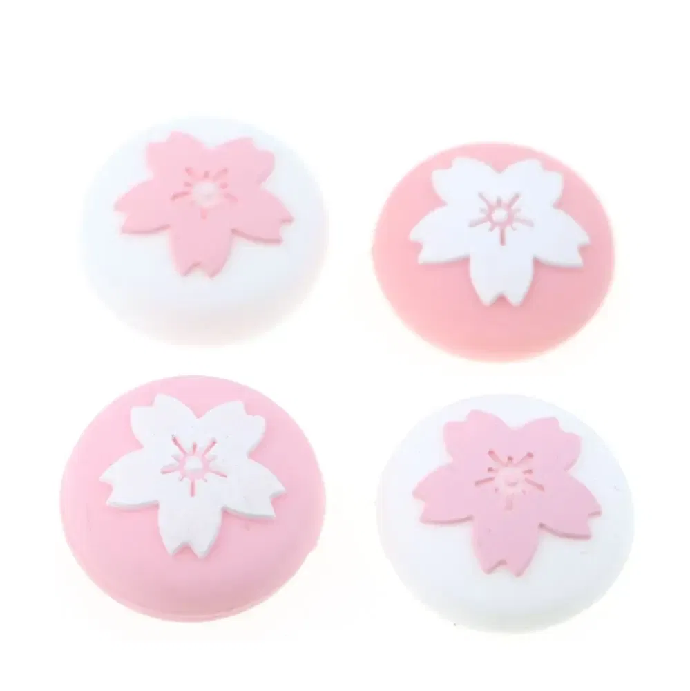 Color: WHITE - 2pcs Cherry Pink Lemon For Nintendo Switch Lite OLED Analog Thumb Grip Nintend Swith Joy Con JoyCon Controller Joystick Cap Game