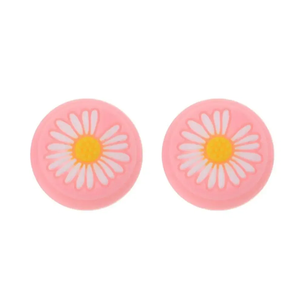 Color: WHITE - 2pcs Cherry Pink Lemon For Nintendo Switch Lite OLED Analog Thumb Grip Nintend Swith Joy Con JoyCon Controller Joystick Cap Game