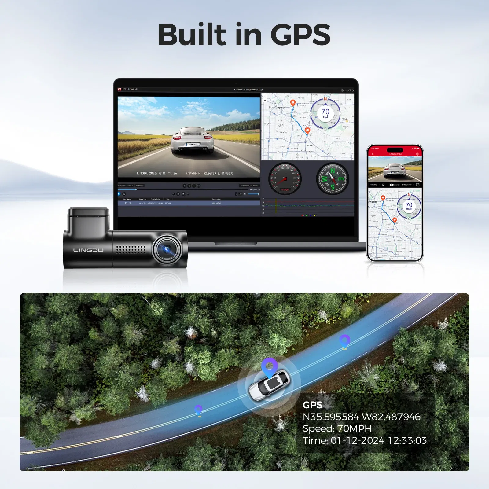 Color Name: black, Ships From: CHINA, Sd Card Memory: 8g - LINGDU D100 2.5K Dash Cam Front MINI Dash Camera for Cars Voice Control WDR Car DVR Parking Mode Built-in GPS WiFi  Night Vision